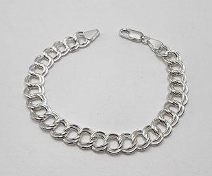 Double Link Bracelet In Sterling Silver