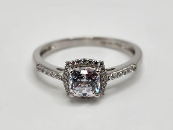 Special Cut Premium CZ, Rhodium Over Sterling Ring