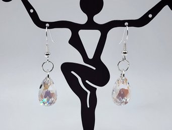 Swarovski Crystal Handmade Drop Earrings In Sterling