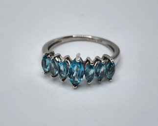 Paraiba Apatite Ring In Platinum Over Sterling