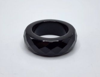 Black Onyx Carved Band Ring