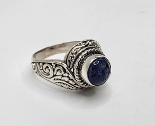 Bali Tanzanite Ring In Sterling Silver