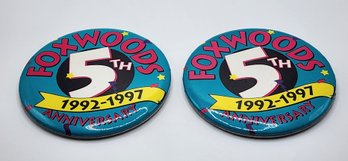 Pair Of Large Vintage Foxwoods Button Pins