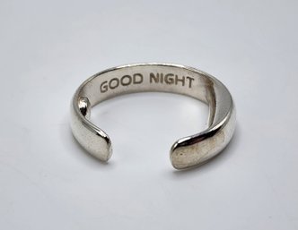 Cute Good Night Sterling Silver Ring