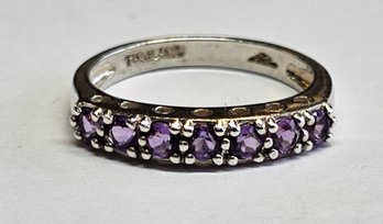 Sterling Silver 7 Stone Amethyst Ladies Band