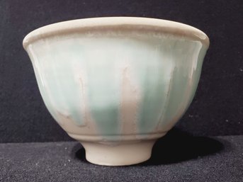 Signed Pottery Drip Glaze Bowl