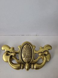 Brass Swing Bail Pulls With Flower Pattern On Front