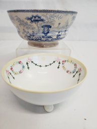 Two Antique / Vintage Porcelain Bowls - Japanese Nippon Murimora & T. Mayer Longport Canova