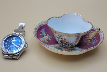 Meissen Cup And Saucer.  19th Century.   -        -                -               -          -      Loc:BHS1`