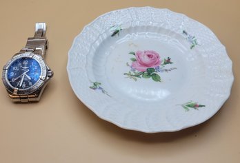 Meissen 6' Single Side Plate. This Is The Pink Rose Pattern. -        -           -       - Loc:BHS1