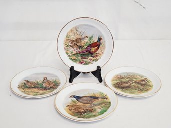 Vintage Ironstone Alfred Meakin England Small Plates With Game Birds - Set Of Four