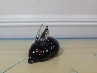 Black Art Glass Bunny