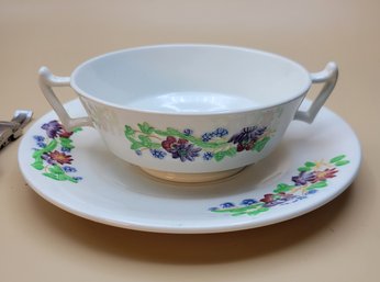 Vintage Copeland Spode Set Of 6 Soup Bowls And Matching Saucers.     -         -          -       -  LOC:BHS5