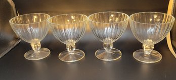 Circa 1940' Ribbed Parfait / Ice Cream Glasses. -            -         -           -           - Loc:BHS6