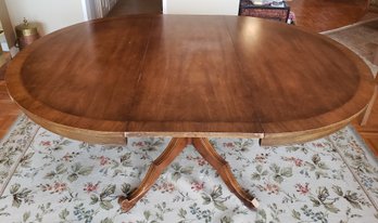 Cherry Wood, Oval Dining Room Table - With 1 Leaf