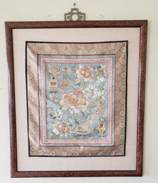 Lovely Framed Chinese Silk Floral Embroidery