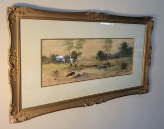 Signed, Matted And Framed Watercolor