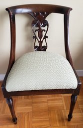 Vintage Green Upholstered Side Chair