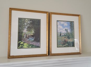 Matching Watercolors In Gilted Wood Frames