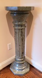 Solid Marble Stone Pedestal/Column In A Sage Green