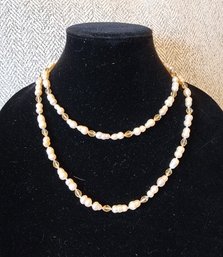 Natural Reticulated Pearl Long Necklace