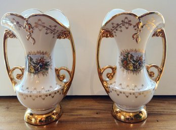 Pair Of Ceramic Abingdon Vases