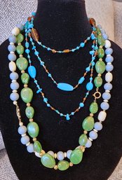 Group Of Vibrant Mixed Bead Necklaces