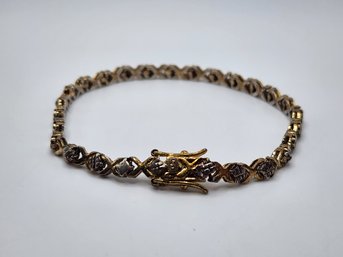 Designer Diamond Accent Bracelet In Gold Over Sterling
