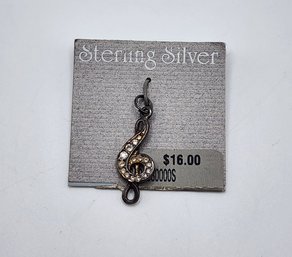 Vintage Sterling Silver Musical Note Charm