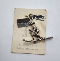 Vintage Sterling Silver Skier Charm