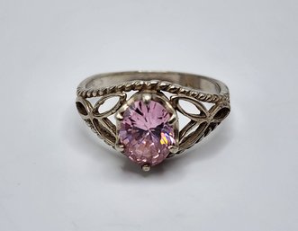 Beautiful Pink Tourmaline Ring In Sterling Silver