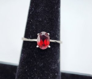 Gorgeous Sterling Ring With Red Gem