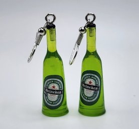 Cool Novelty Heineken Beer Bottle Earrings