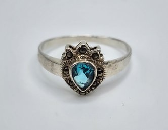 Gorgeous Sterling Ring With Blue Stone