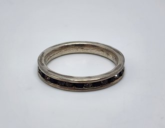 Multi-stone Sterling Silver Band Ring