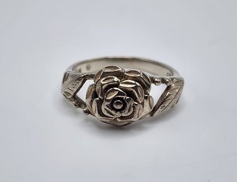 Vintage Flower Sterling Silver Ring