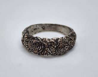 Vintage Floral Sterling Silver Ring