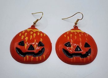 Vintage Halloween Jack-o-lantern Earrings