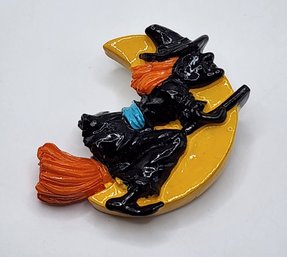 Vintage Halloween Witch Brooch