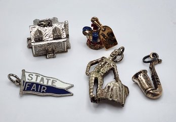 Lot Of 5 Vintage Sterling Silver Charms