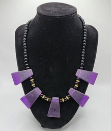 Black & Purple Vintage Costume Necklace
