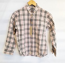 New Burberry Kids Nova Check Buttoned Long-Sleeved Shirt Size 10