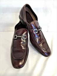 Men's Salvatore Ferragamo Burgundy Loafers Made In Italy Size 10.5B