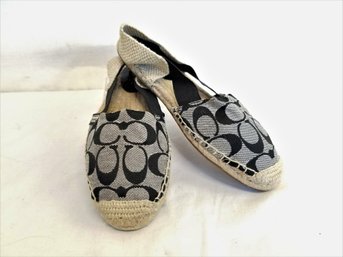 Women's Coach Rayanne Logo Slingback  Flat Espadrilles Size 6.5B