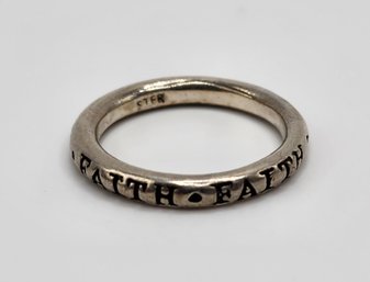 Vintage Sterling Silver Faith Ring