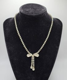 Vintage Rhinestone Costume Pendant Necklace