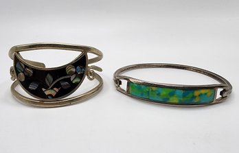 Pair Of Vintage Alpaca Mexico Bracelets - As Is