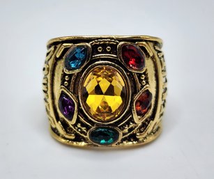 Marvel Universe Infinity Stones Novelty Ring In Gold Tone