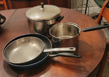 Starter Cookware Group.  4 Pieces.         -          -             -             -    -  -  -       Loc:KCab4