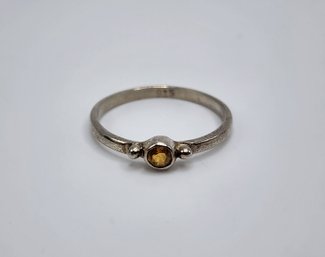 Vintage Sterling Ring With Yellow Gemstone